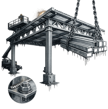 Каркасні металоконструкції під ключ для складів, СТО та МАФів